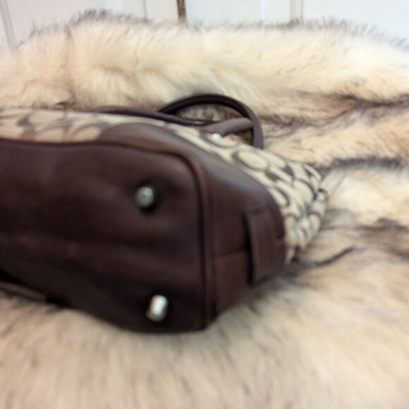 COACH F1J-6089 Jacquard Signature "C" satchel purse handbag - Picture 5 of 11